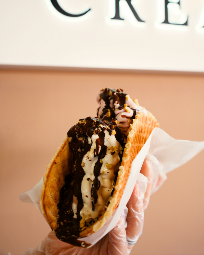 Soft serve, waffle cone, taco, San Diego.
